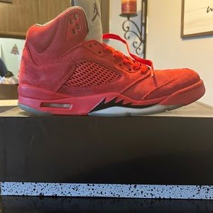 Jordan 5 red suede